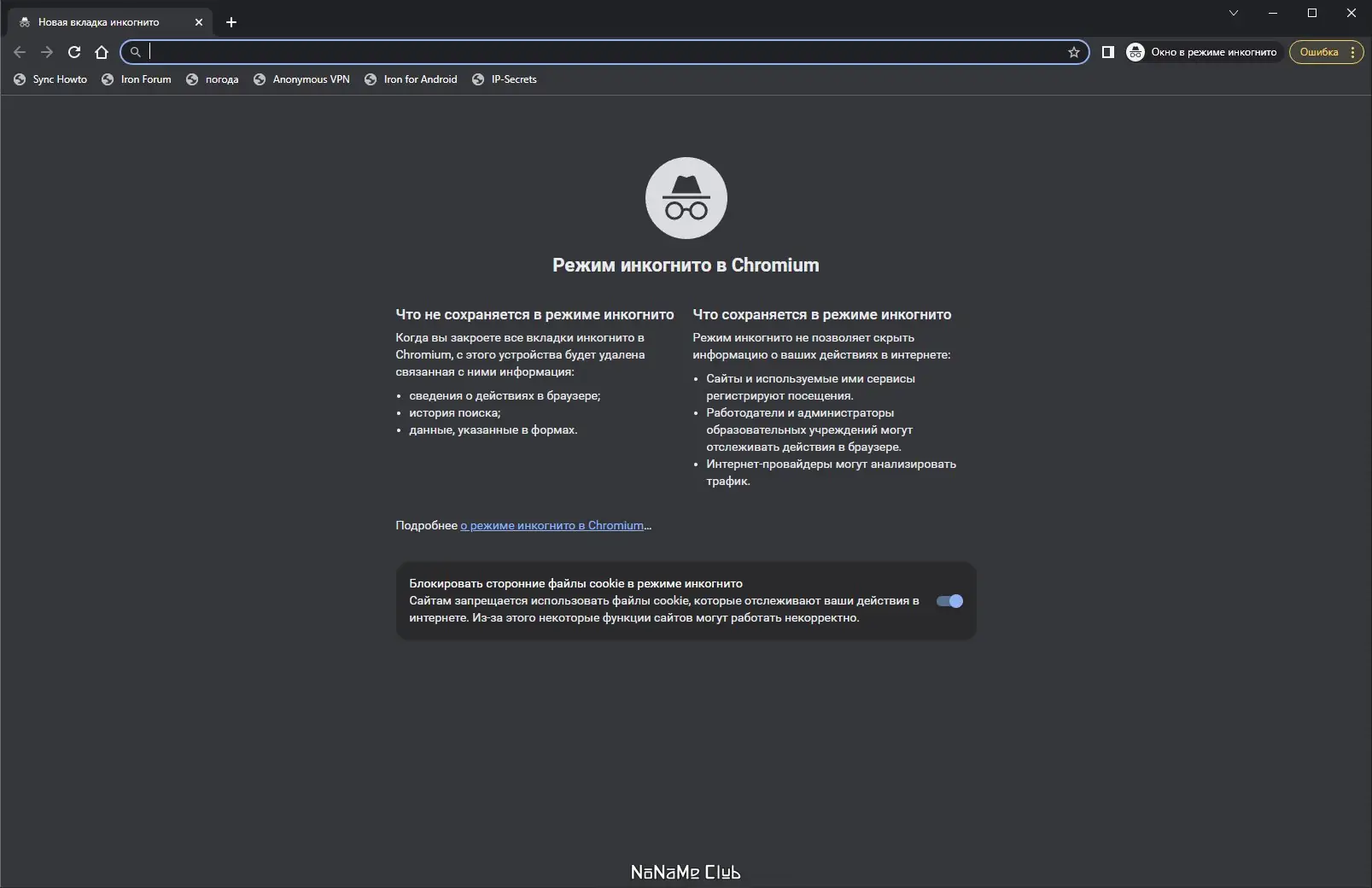 Программный интерфейс SRWare Iron 112.0.5700.0 + Portable [Multi Ru]