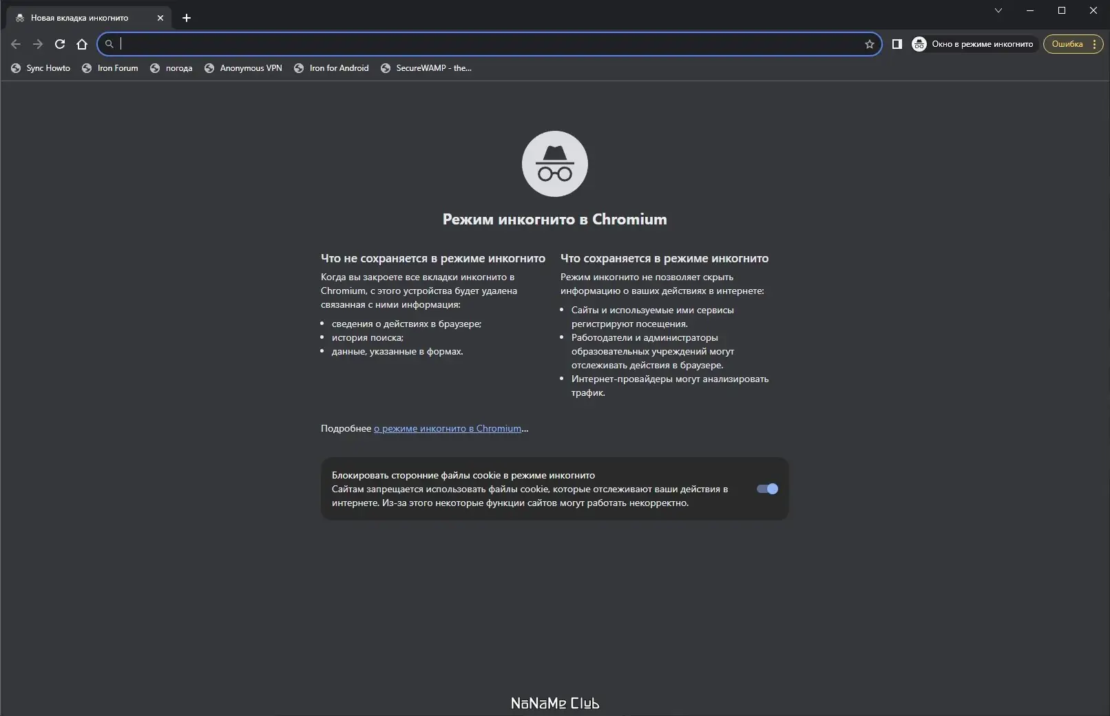 Программный интерфейс SRWare Iron 115.0.5850.0 + Portable [Multi Ru]