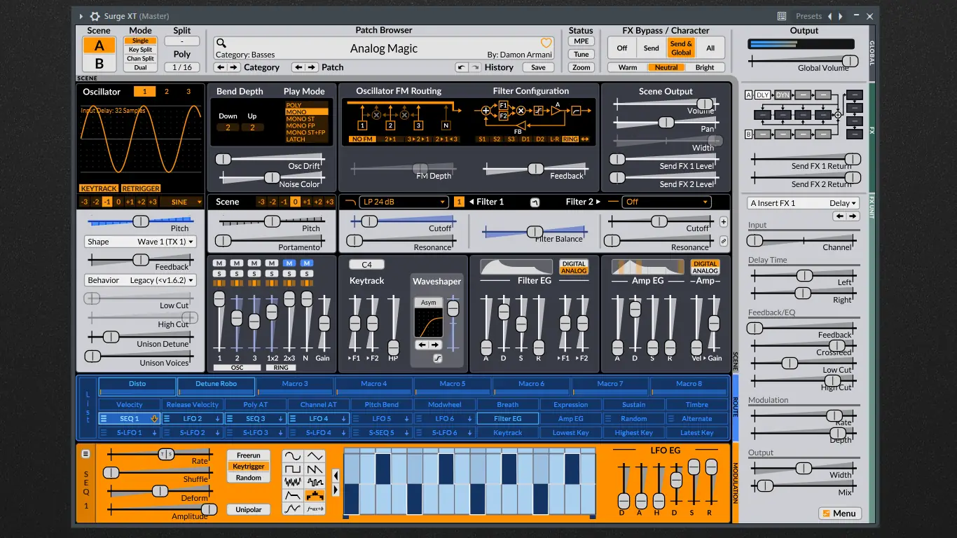 Программный интерфейс Surge XT 1.2.1 Standalone, CLAP, VSTi 3 [En]