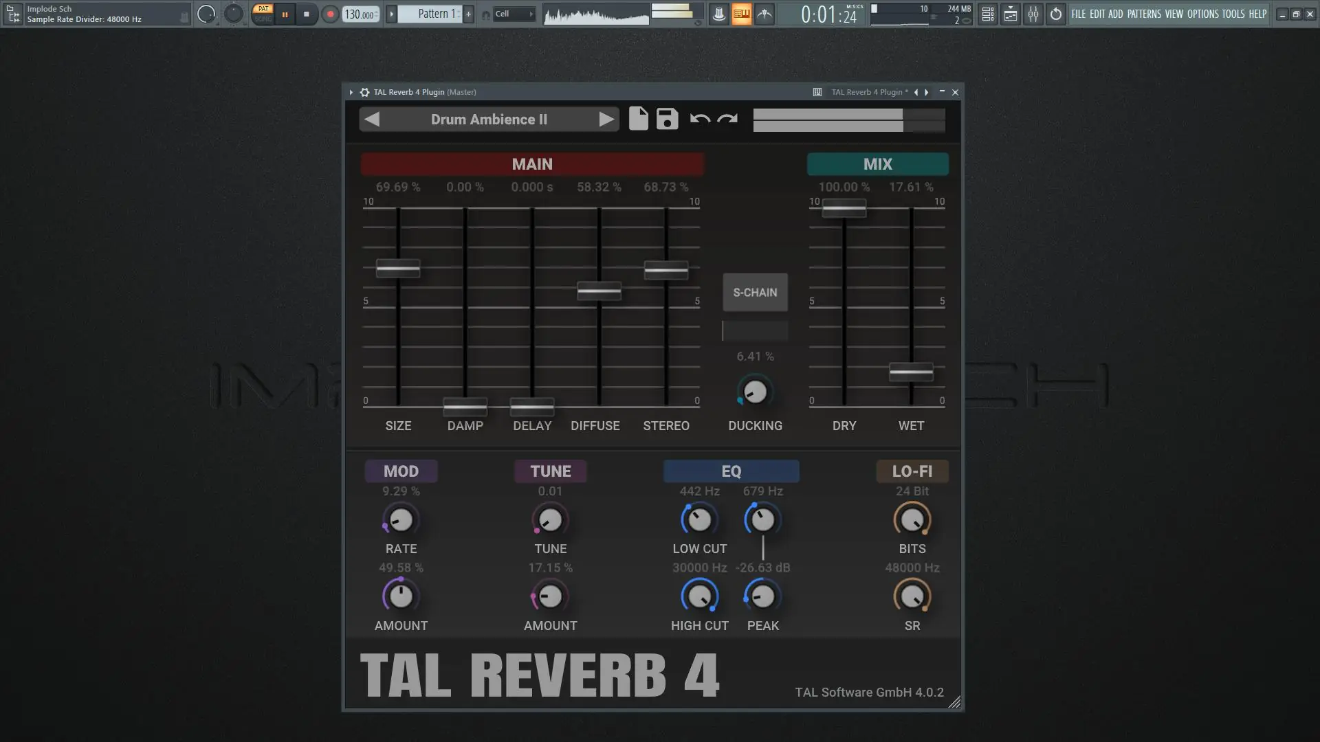 Программный интерфейс TAL Software - TAL-Reverb-4 4.0.2 VST, VST 3 (x64) [En]