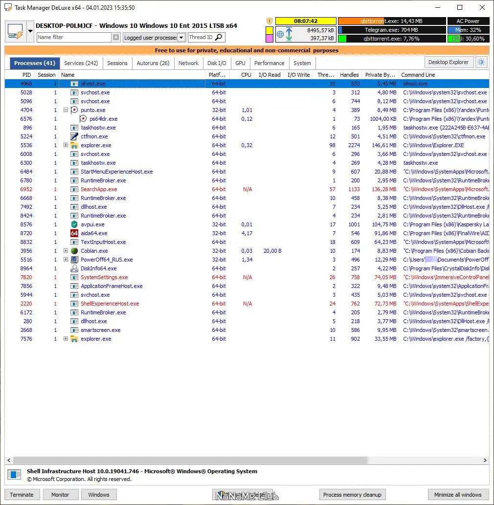 Программный интерфейс Task Manager DeLuxe 4.7.0.0 Portable [En]