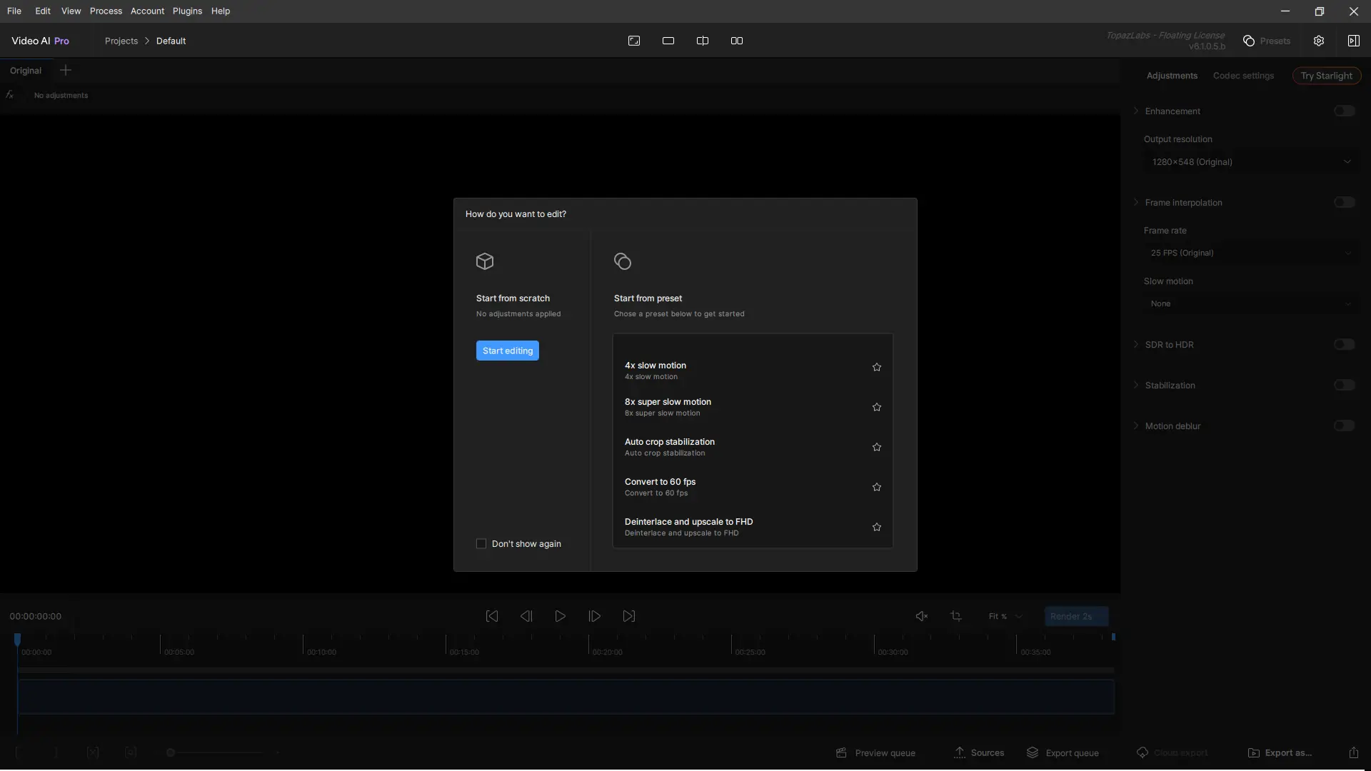 Программный интерфейс Topaz Video AI Pro 6.1.0.5.b (x64) Beta [En]
