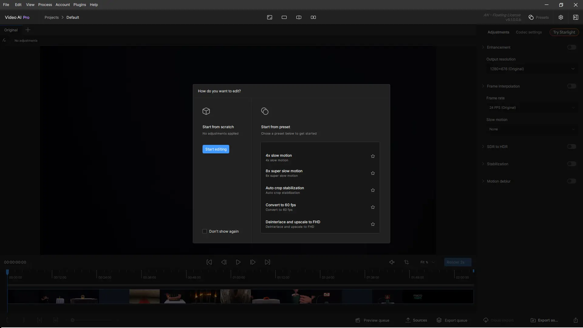 Программный интерфейс Topaz Video AI Pro 6.1.0 (x64) Beta [En]
