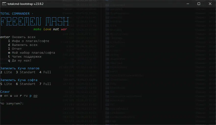 Программный интерфейс Total Commander 11.01 Freemen Mesh (23.9.1) [Multi Ru]