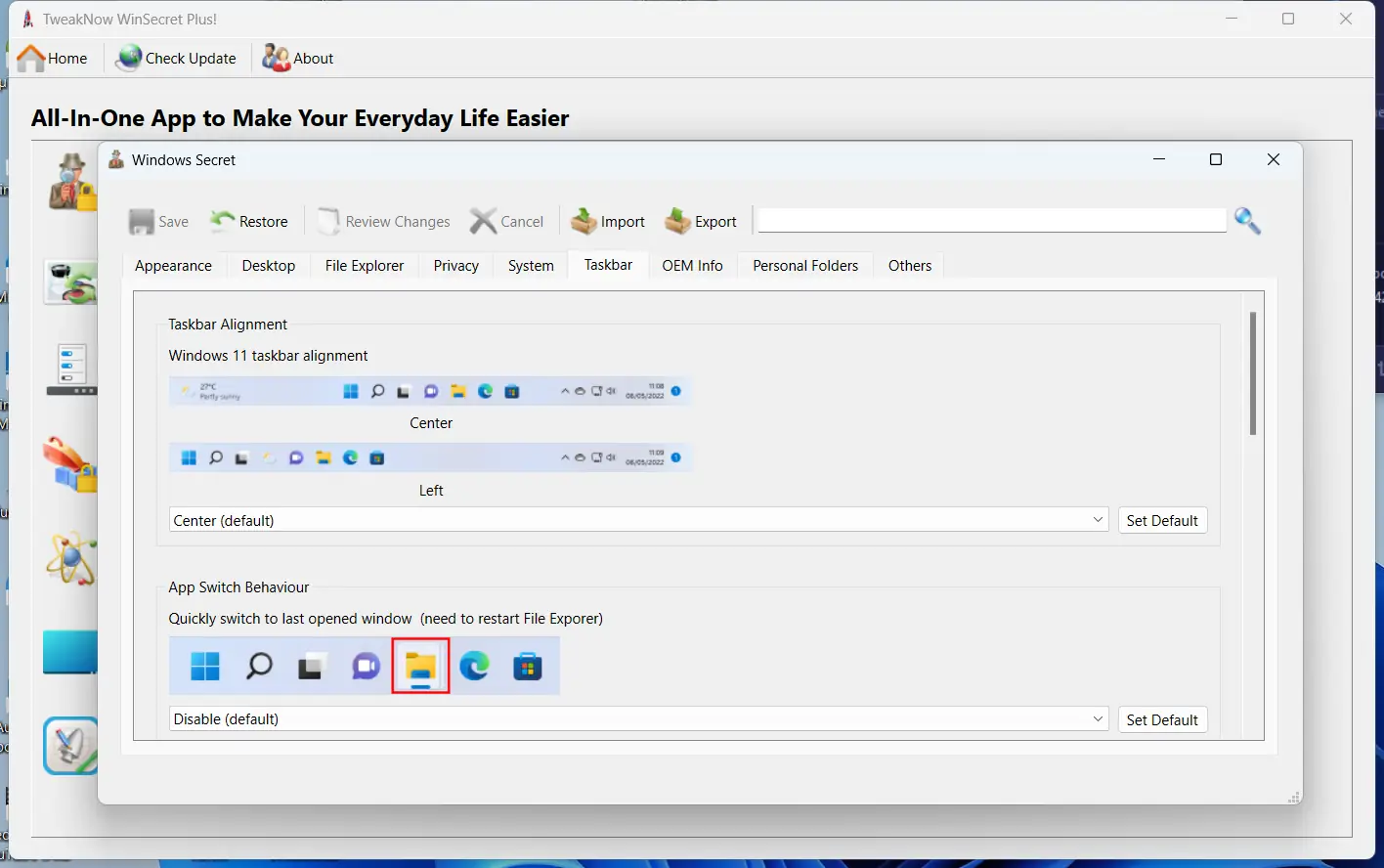 Программный интерфейс TweakNow WinSecret Plus! 4.9.5 RePack (& Portable) by elchupacabra [En]