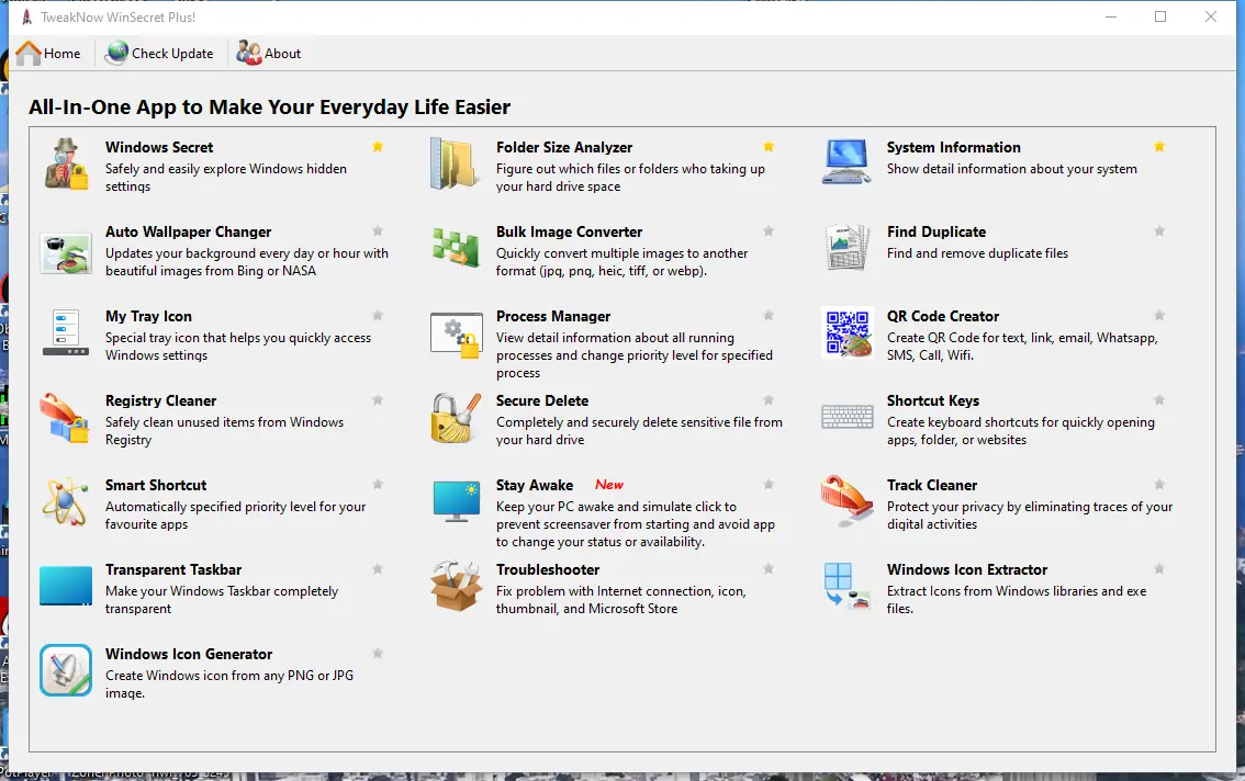Программный интерфейс TweakNow WinSecret Plus! 4.9.9 RePack (& Portable) by elchupacabra [En]