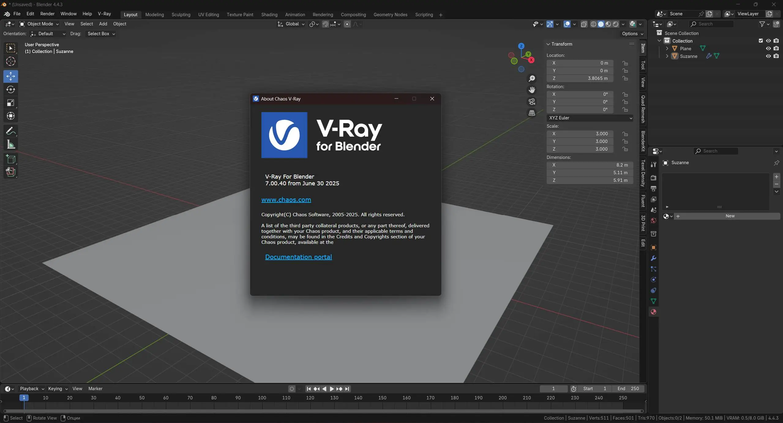 Программный интерфейс V-Ray 7.00.40 for Blender 4.2-4.4 [En]