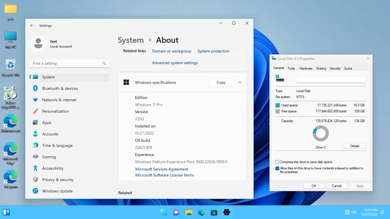 Программный интерфейс Windows 11 (v22h2) x64 PRO by KulHunter v2 (esd) [En]
