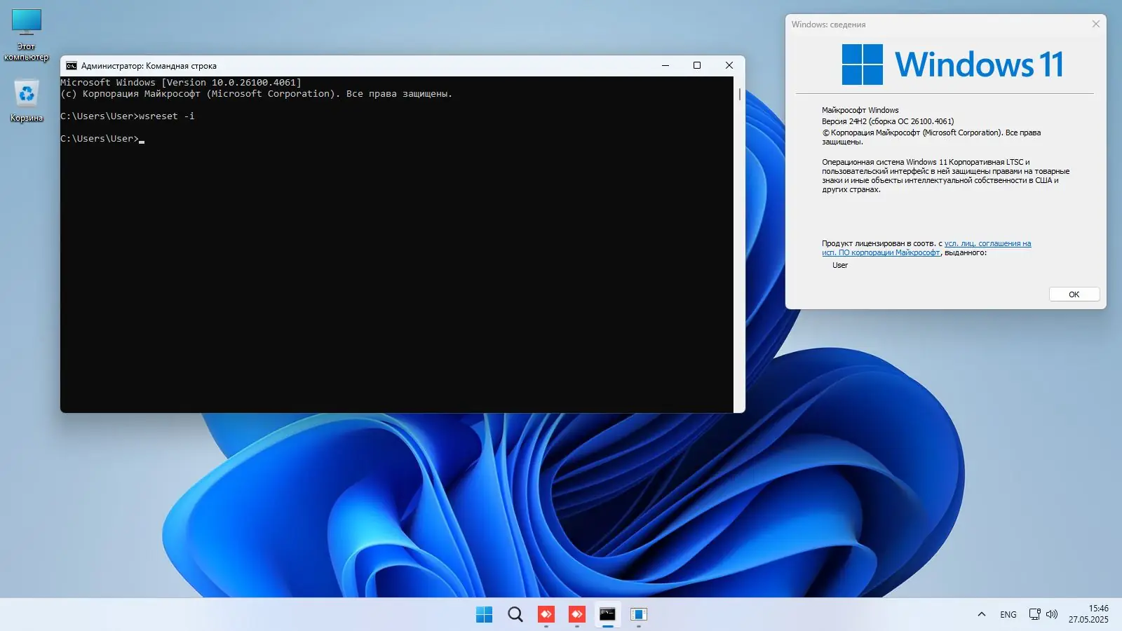 Программный интерфейс Windows 11 Enterprise LTSC x64 24Н2 (build 26100.4061) by ivandubskoj 24.05.2025 [Ru]