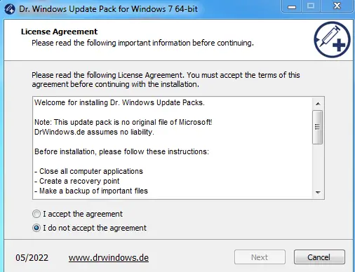 Программный интерфейс Windows 7 Update Pack by DrWindows - Mai 2022 [Multi]