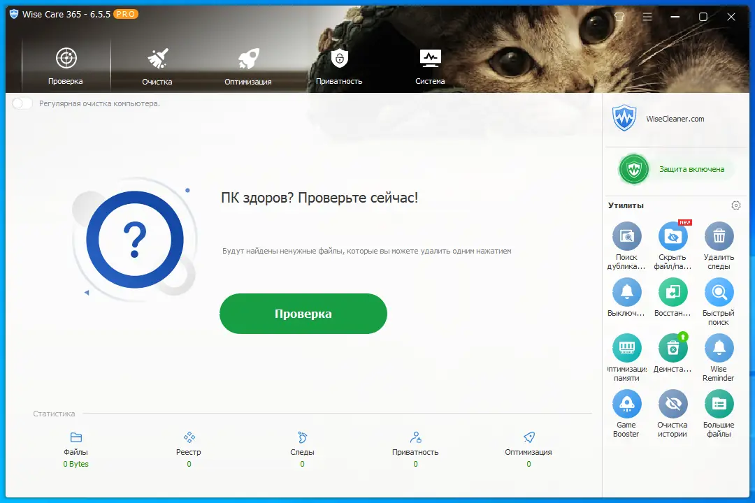 Программный интерфейс Wise Care 365 Pro 6.5.5.628 RePack (& Portable) by elchupacabra [Multi Ru]