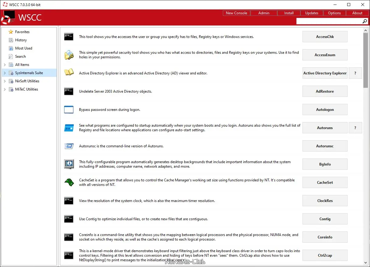Программный интерфейс WSCC (Windows System Control Center) 7.0.3.0 + Portable [En]