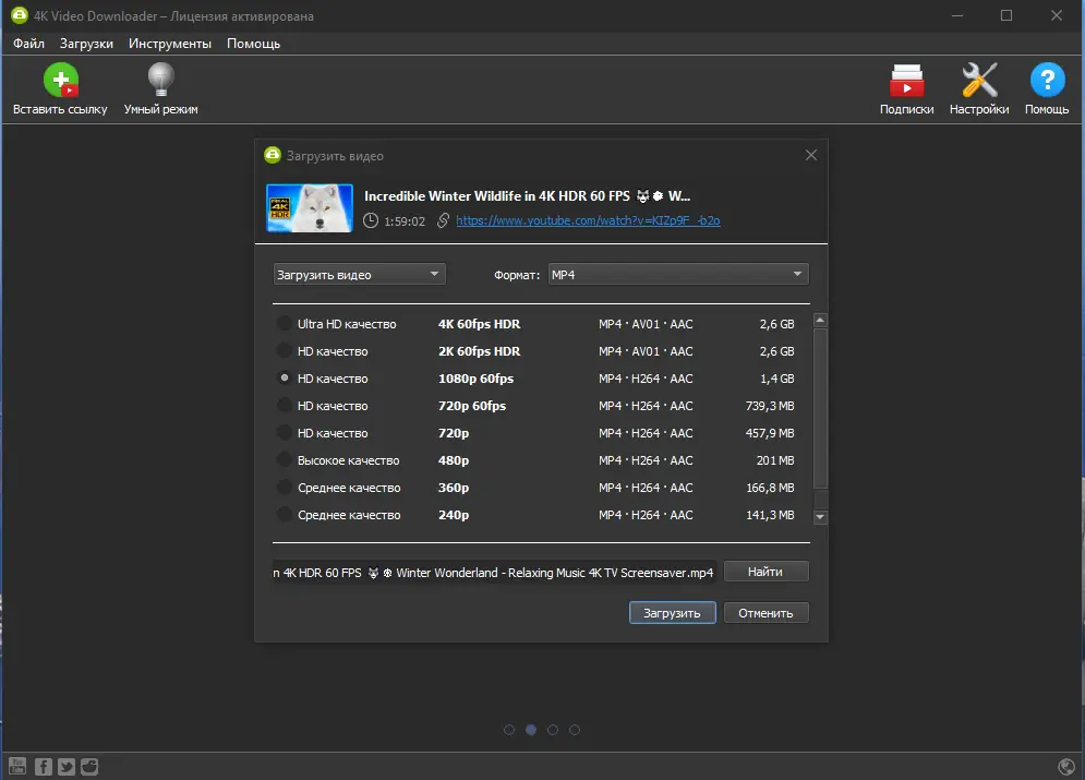 Работа с приложением