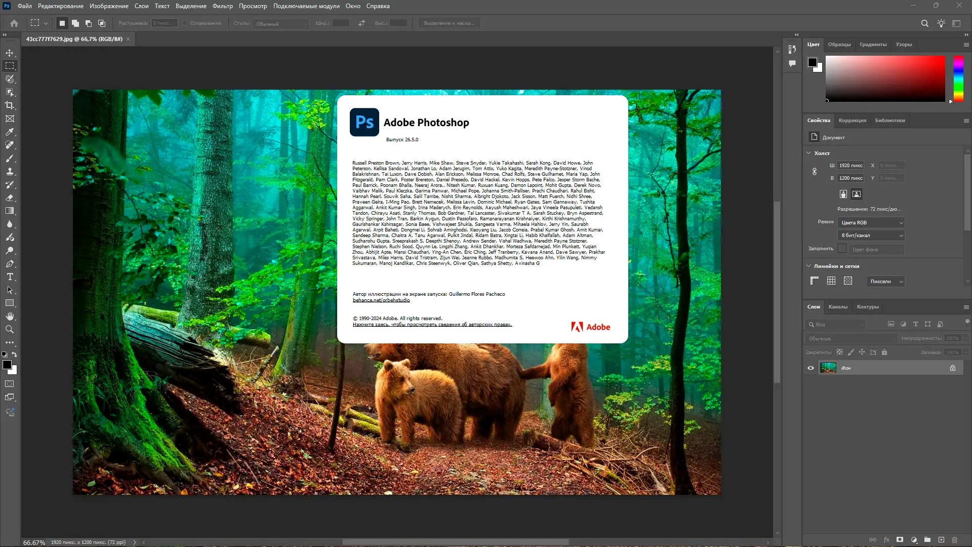 Работа с приложением