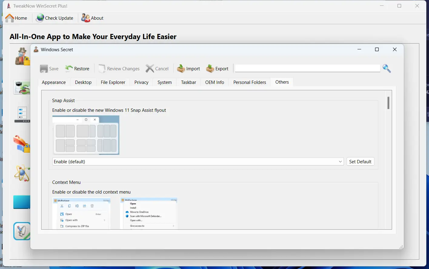 Работа с приложением
