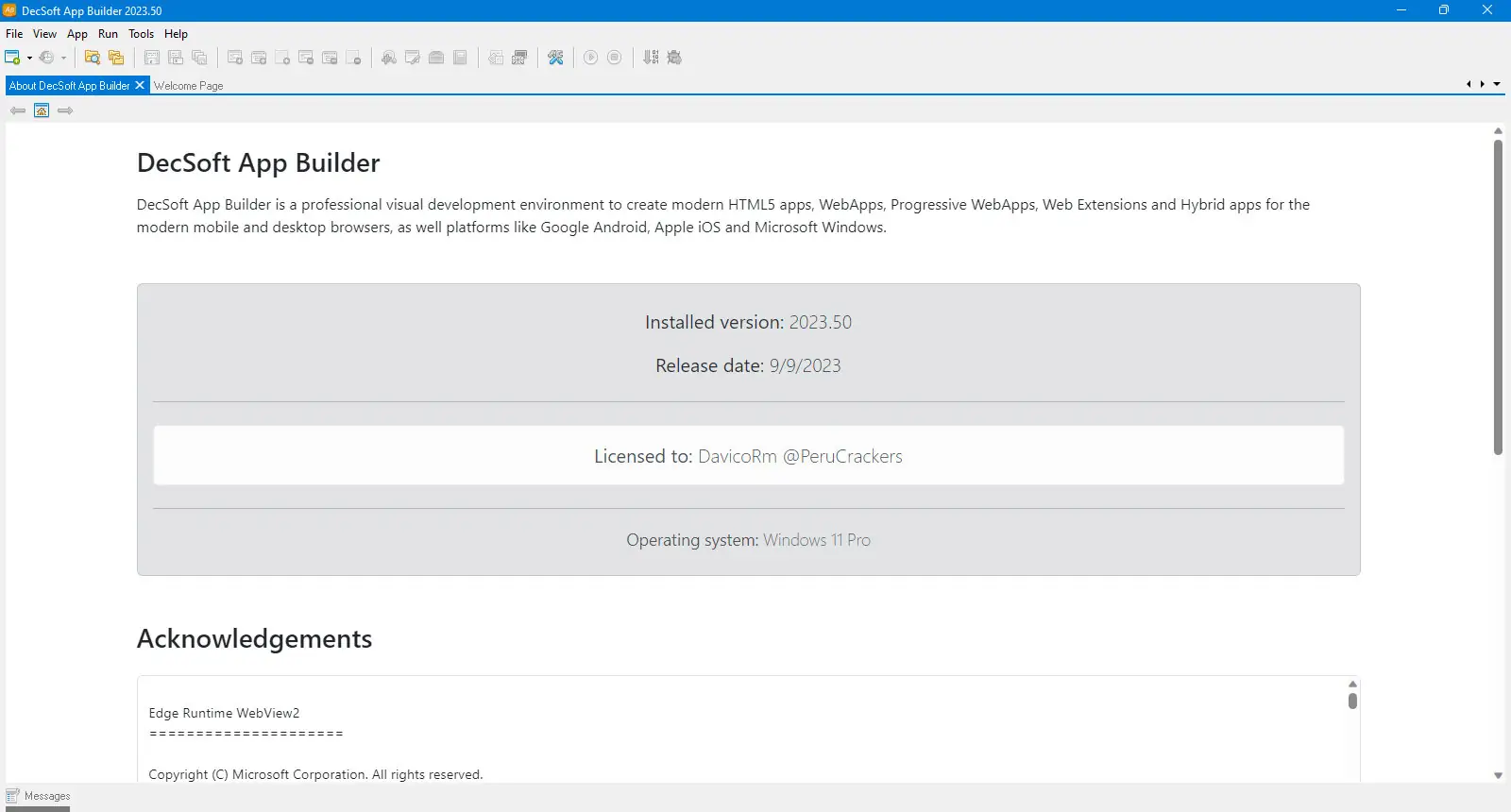 Работа с приложением