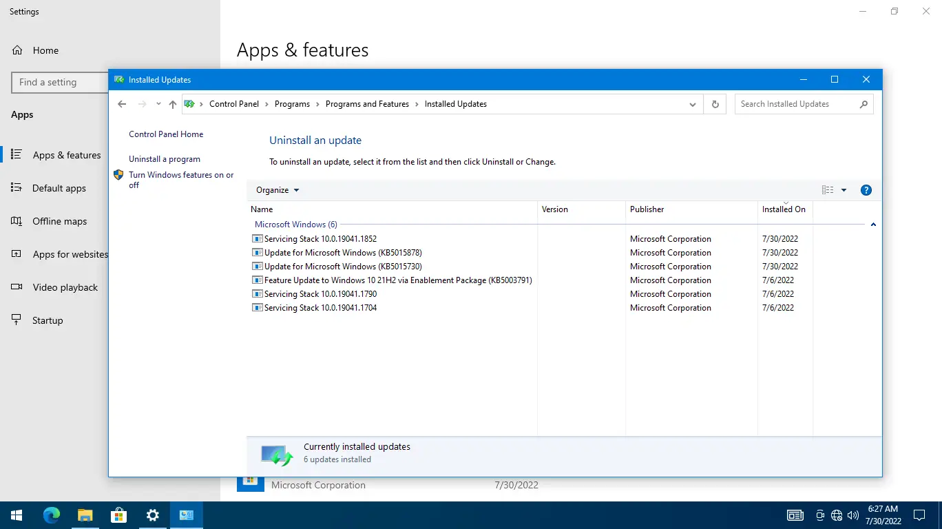 Работа с приложением