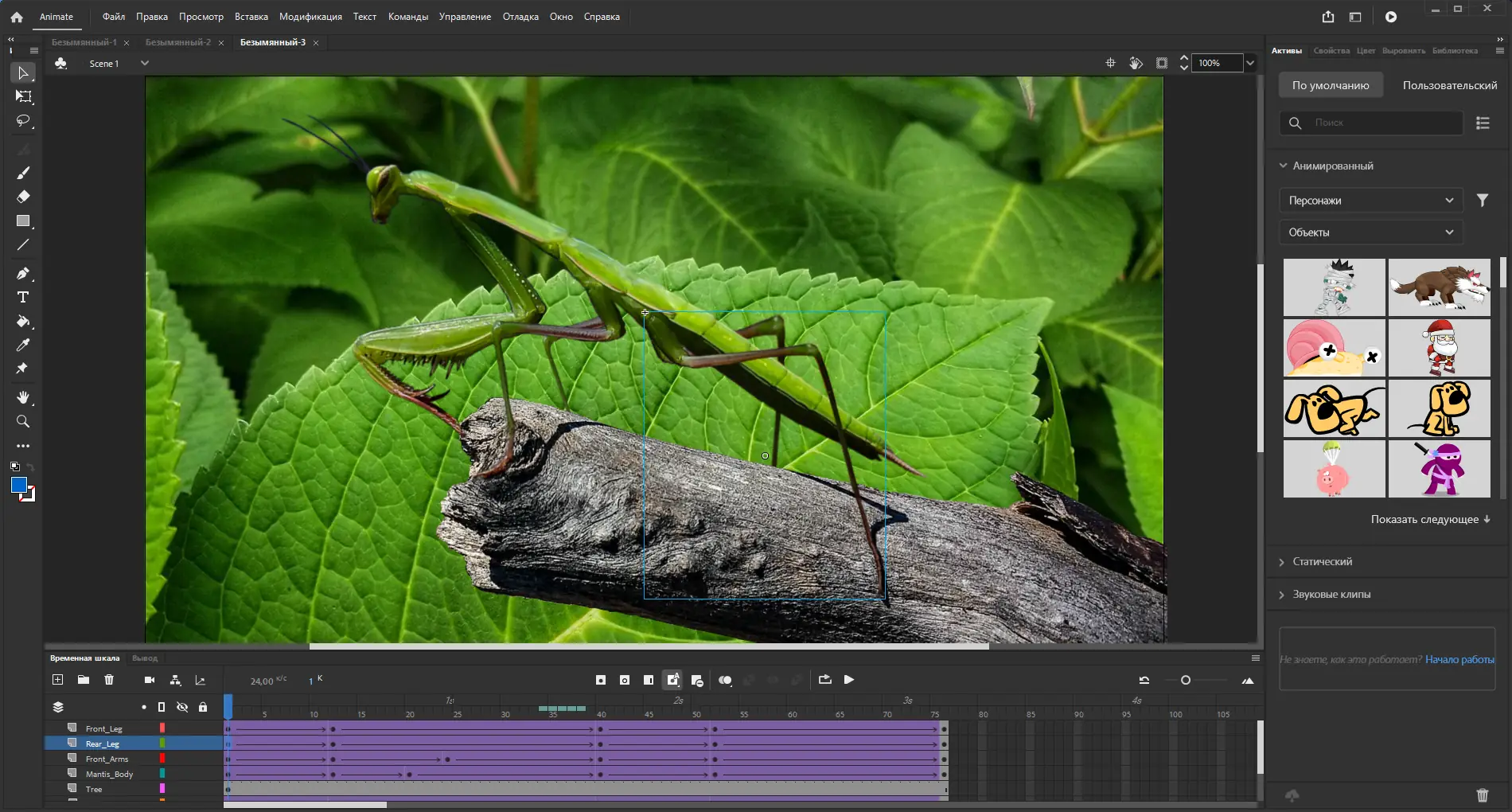 Работа с приложением