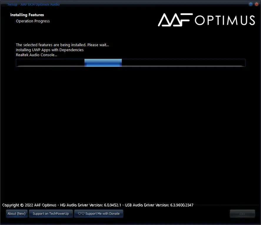 Установка AAF DCH Optimus Audio 10.11.2347.9452 Realtek Mod by AlanFinotty [En]