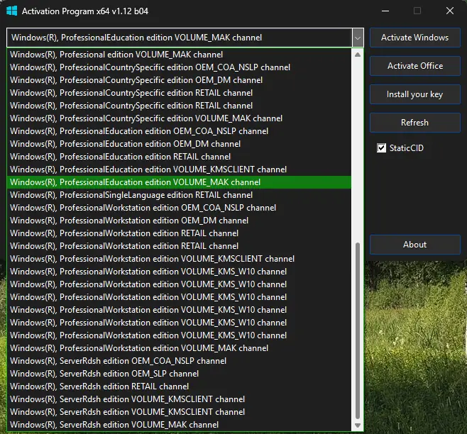 Установка Activation Program 1.12 b04 Portable by Ratiborus [En]