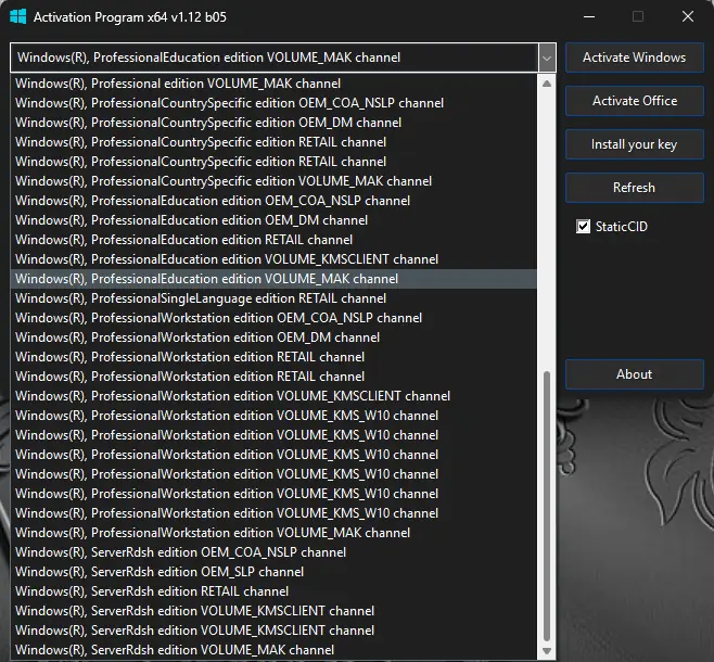 Установка Activation Program 1.12 b05 Portable by Ratiborus [En]