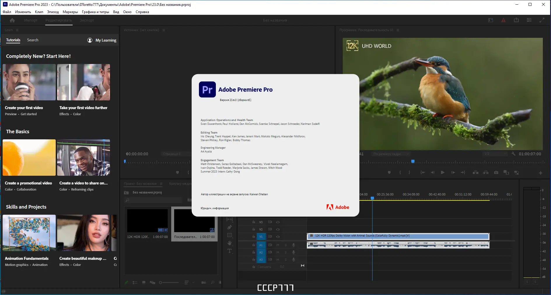 Установка Adobe Premiere Pro 2023 23.6.0.65 RePack by KpoJIuK [Multi Ru]