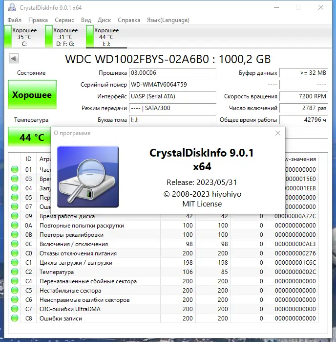 Установка CrystalDiskInfo 9.0.1 RePack (& Portable) by elchupacabra [Multi Ru]