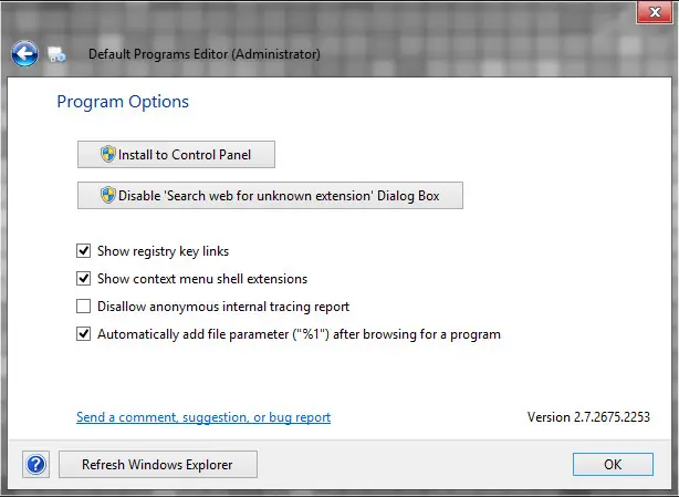 Установка Default Programs Editor 2.7.2675.2253 Portable [En]