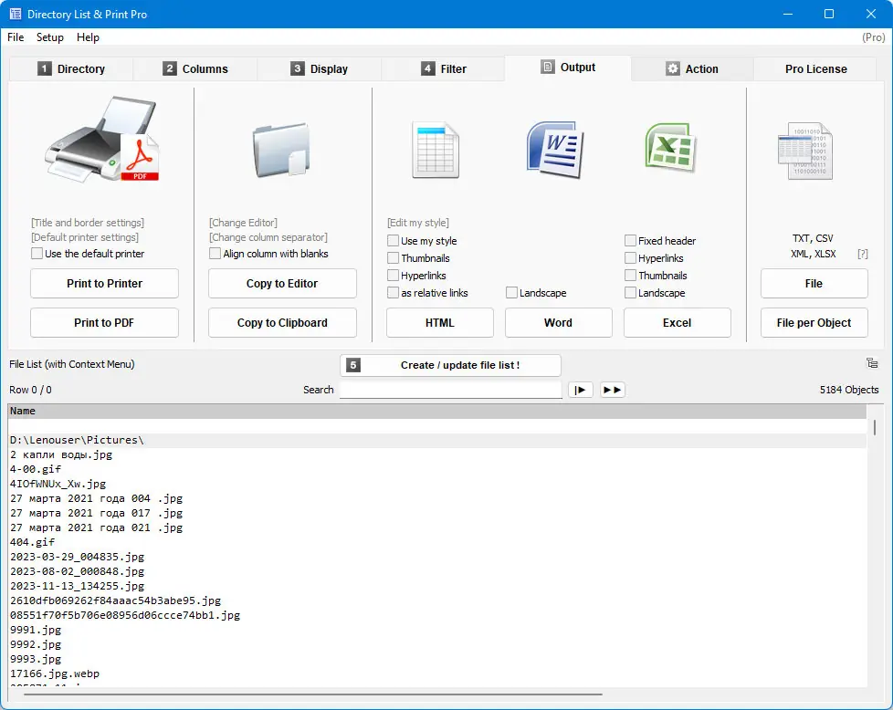 Установка Directory List & Print Pro 4.29 + Standalone [En]