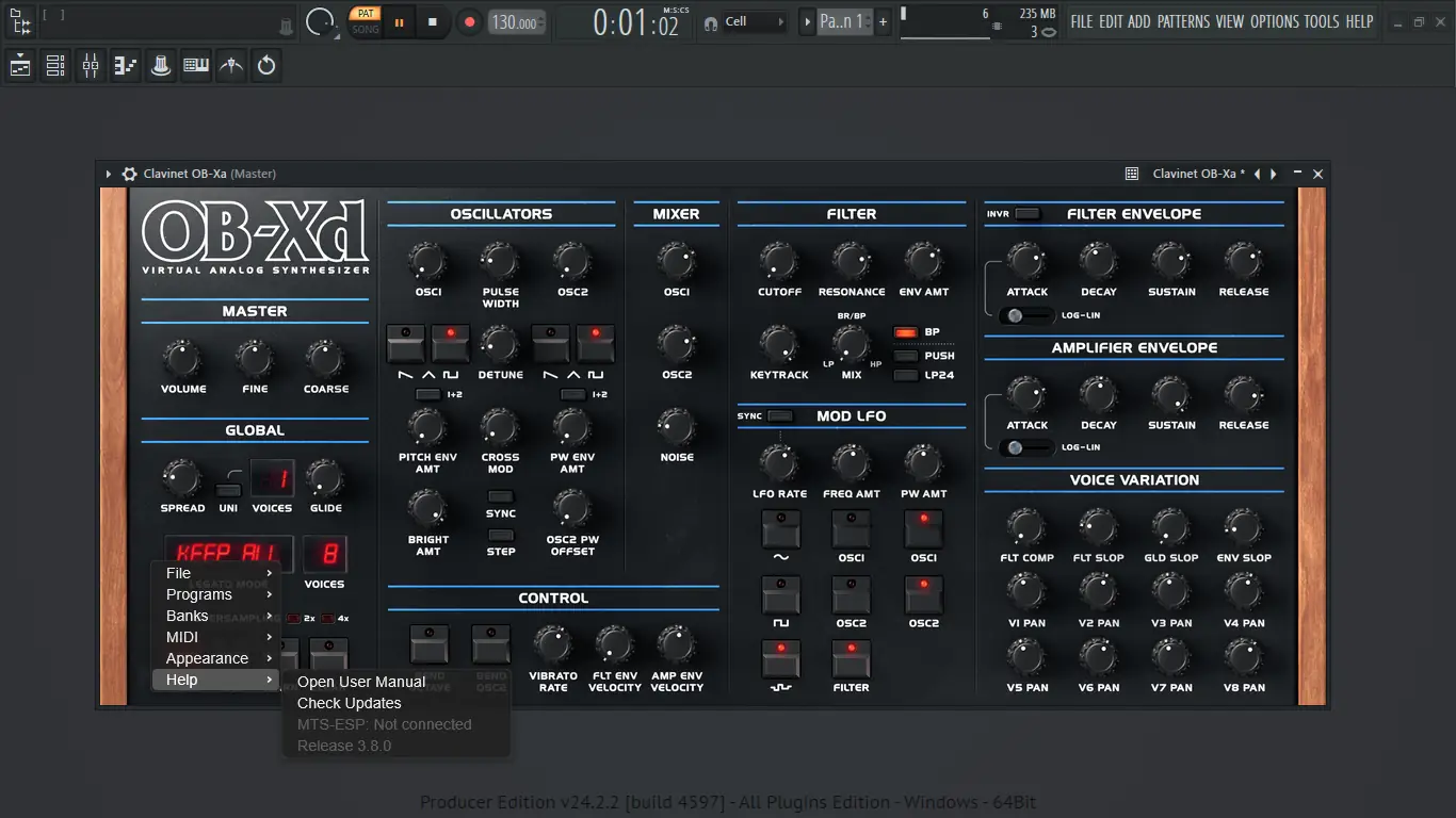 Установка discoDSP - OB-Xd 3.8.0 STANDALONE, VSTi, VSTi 3 (x64) [En]
