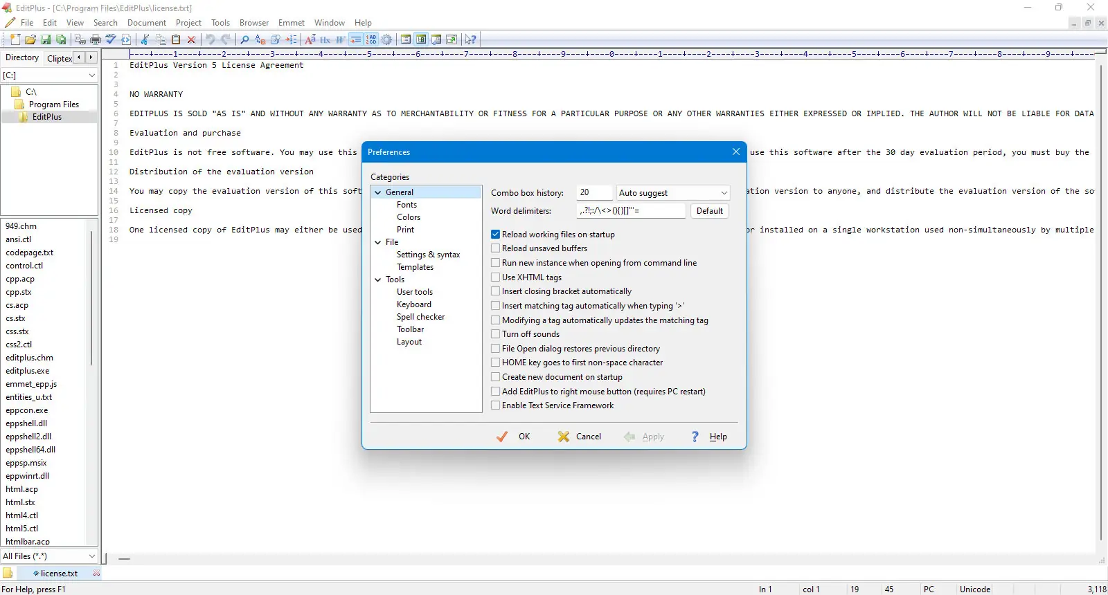 Установка EditPlus 5.7.0 build 4352 + EditPlus 5.7.0 patch 4535 [En]