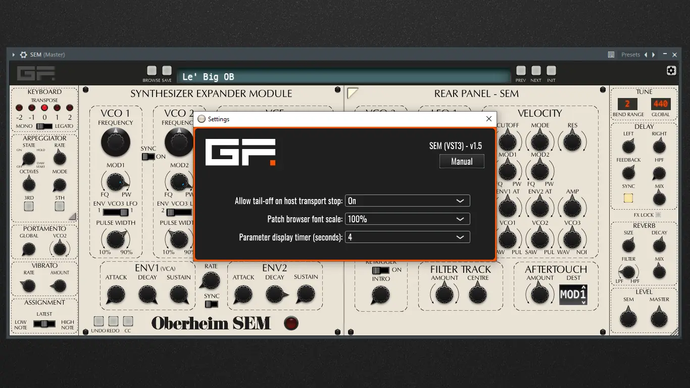 Установка GForce Software Oberheim SEM 1.5.0 Standalone, VSTi, VSTi 3, AAX (x64) [En]