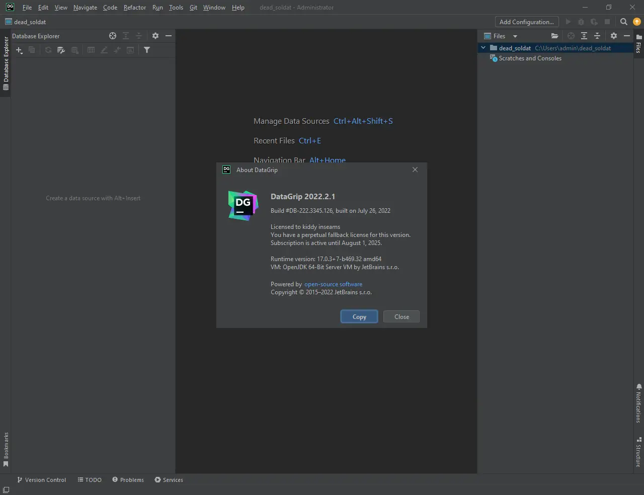 Установка JetBrains DataGrip 2022.2.1 [En]