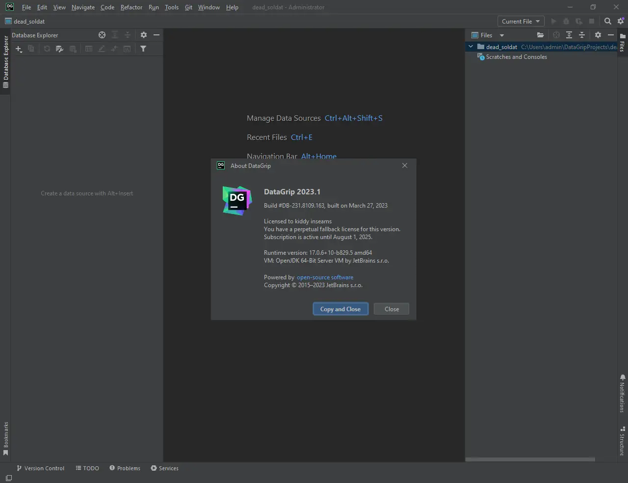 Установка JetBrains DataGrip 2023.1 [En]