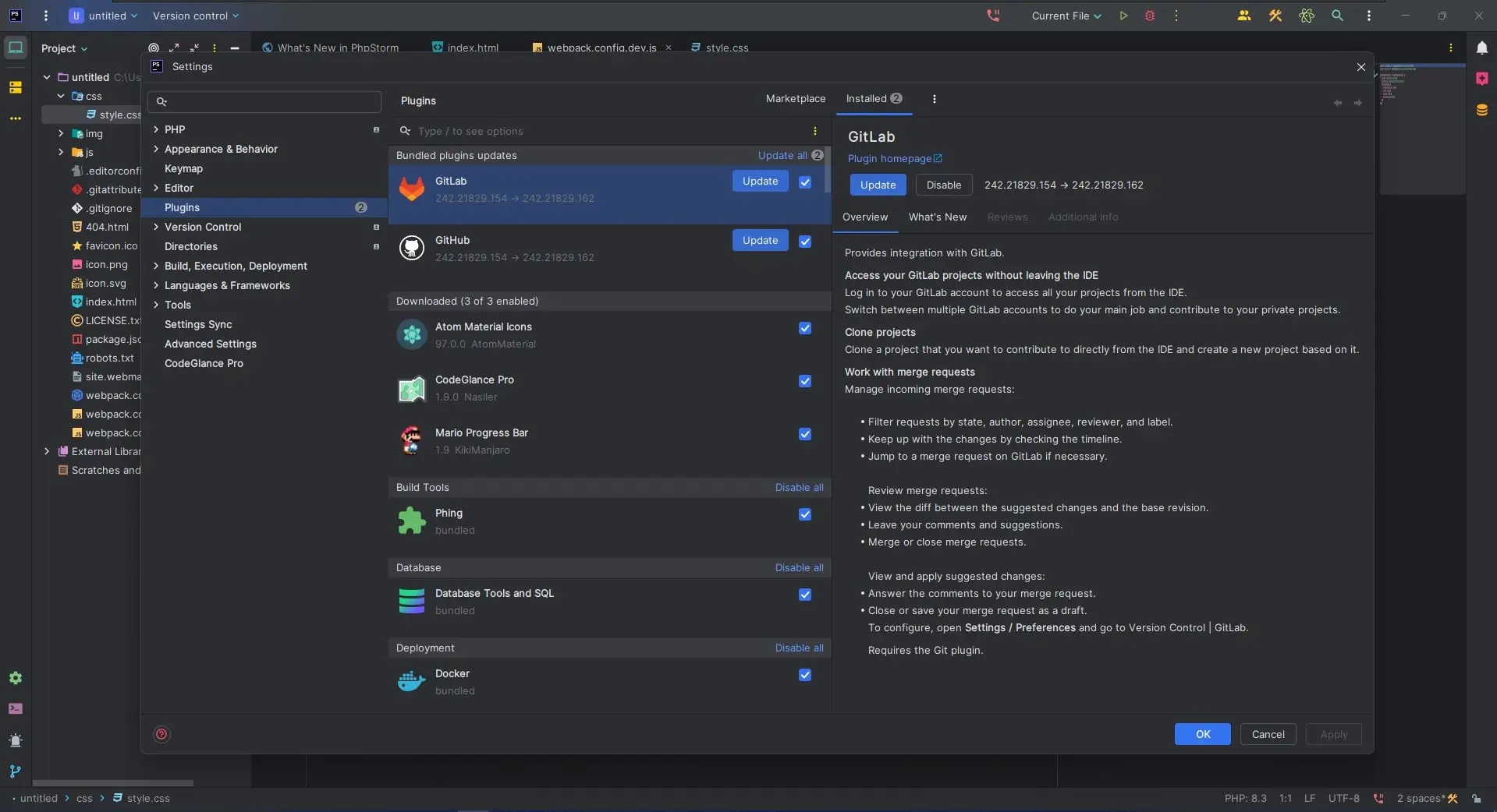 Установка JetBrains PhpStorm 2024.2.4 (x64-arm64) Repack by Sitego [En]