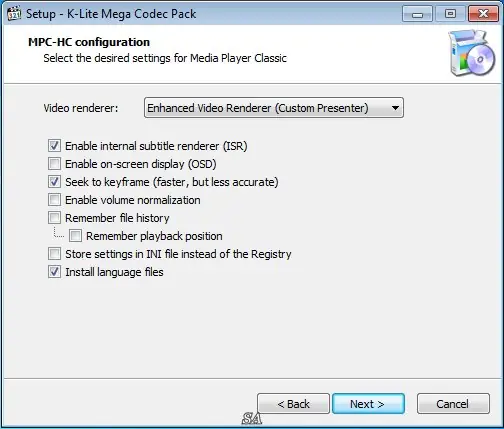 Установка K-Lite Codec Pack 10.9.5 Mega Full Standard Basic+Update 10.9.8 (2015) Английский