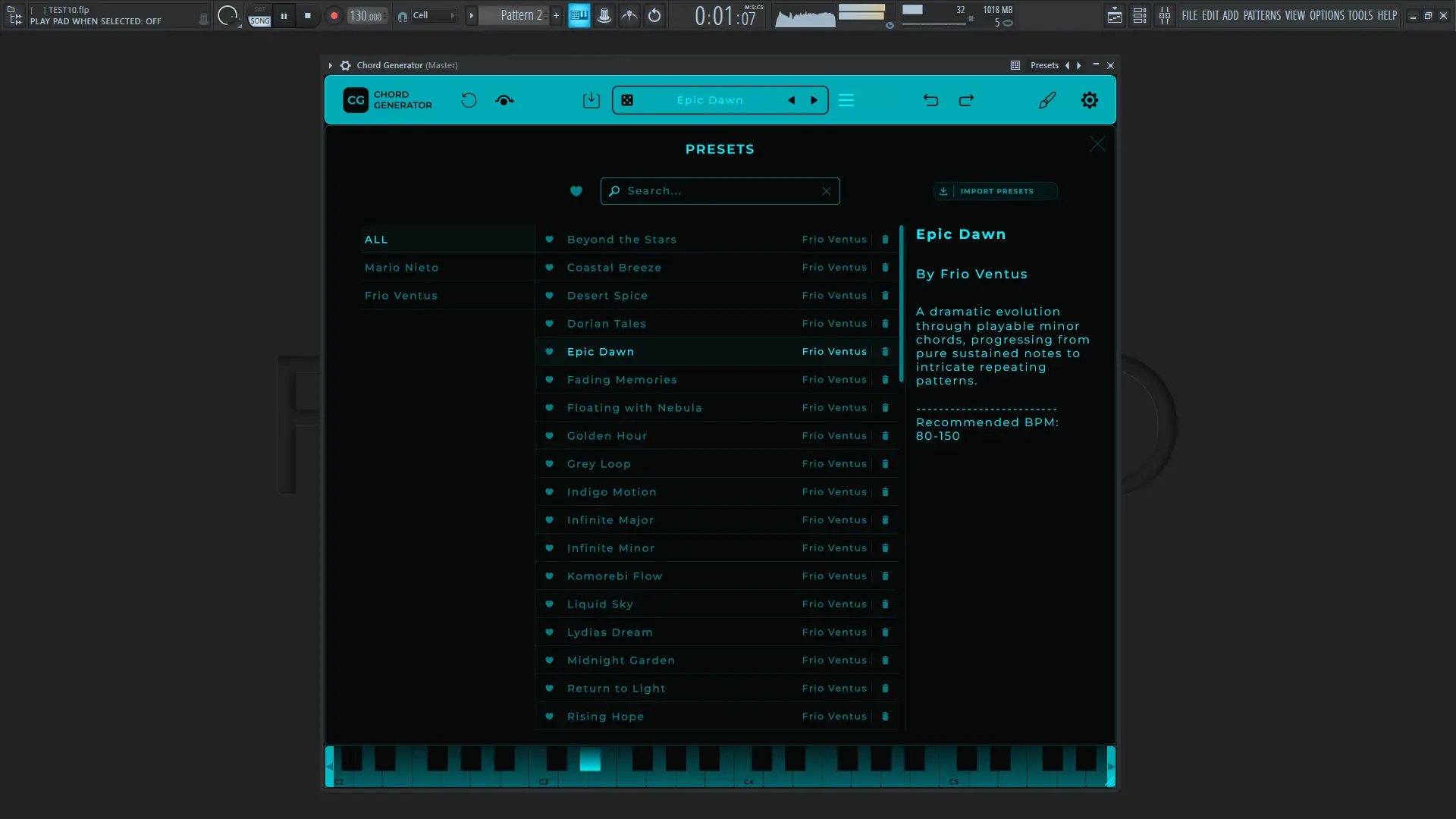 Установка Mario Nieto - Chord Generator 1.0.0 Standalone, VSTi 3 (x64) [En]