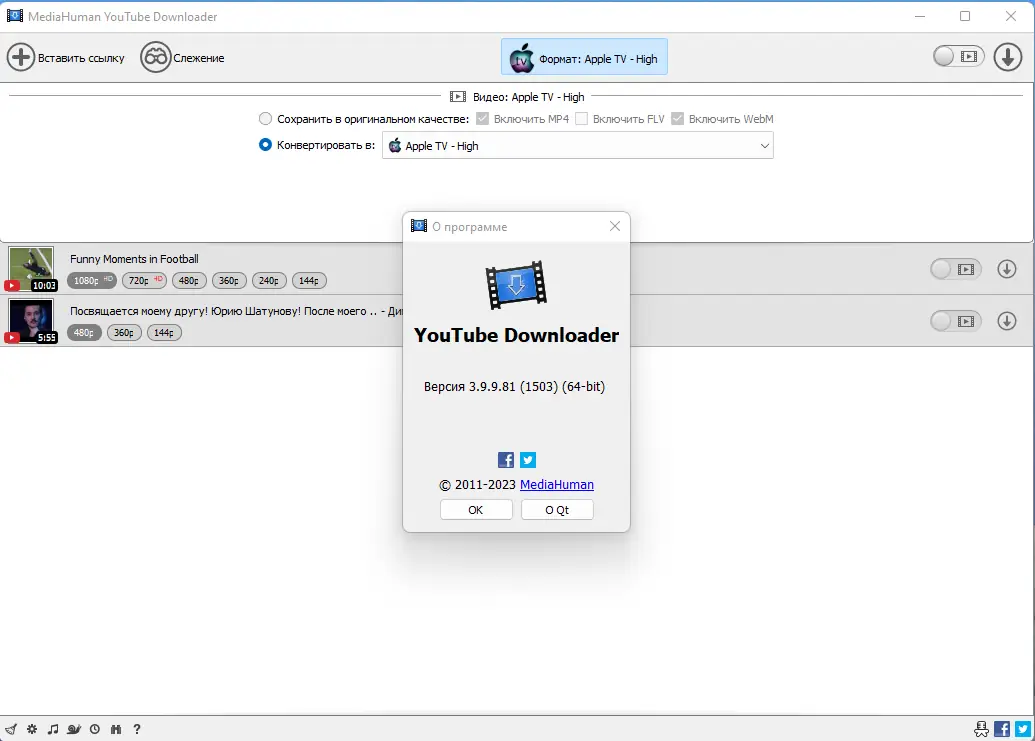 Установка MediaHuman YouTube Downloader 3.9.9.81 (1503) RePack (& Portable) by Dodakaedr [Ru En]