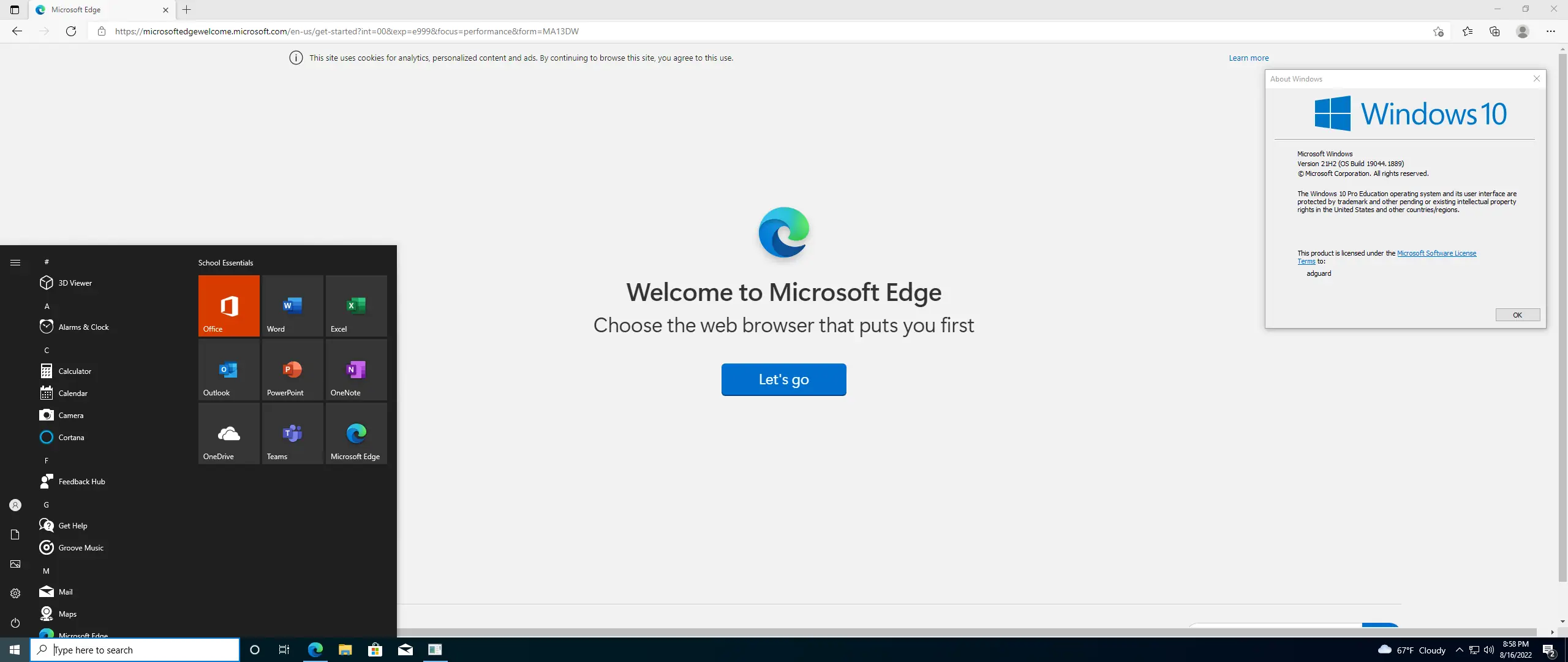 Установка Microsoft Windows 10.0.19044.1889, Version 21H2 (Updated August 2022) - Оригинальные образы от Microsoft MSDN [En]