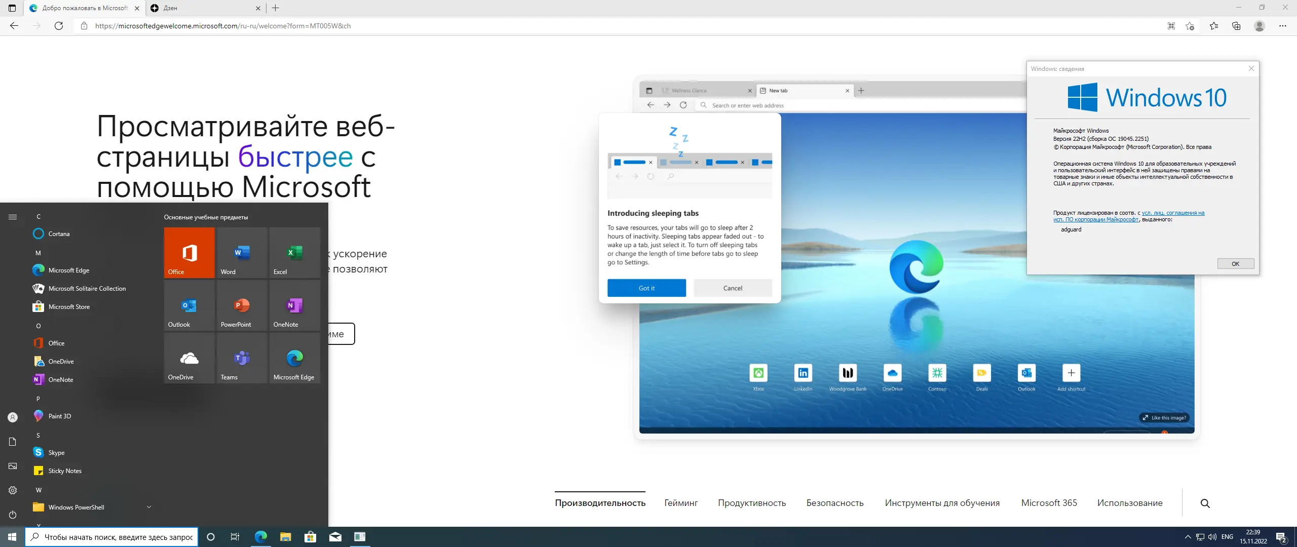 Установка Microsoft Windows 10.0.19045.2251, Version 22H2 (Updated November 2022) - Оригинальные образы от Microsoft MSDN [Ru]
