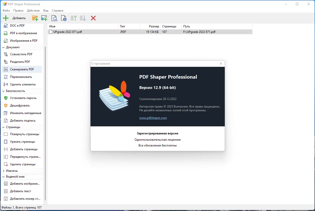 Установка PDF Shaper Professional 12.9 RePack (& Portable) by Dodakaedr [Ru En]