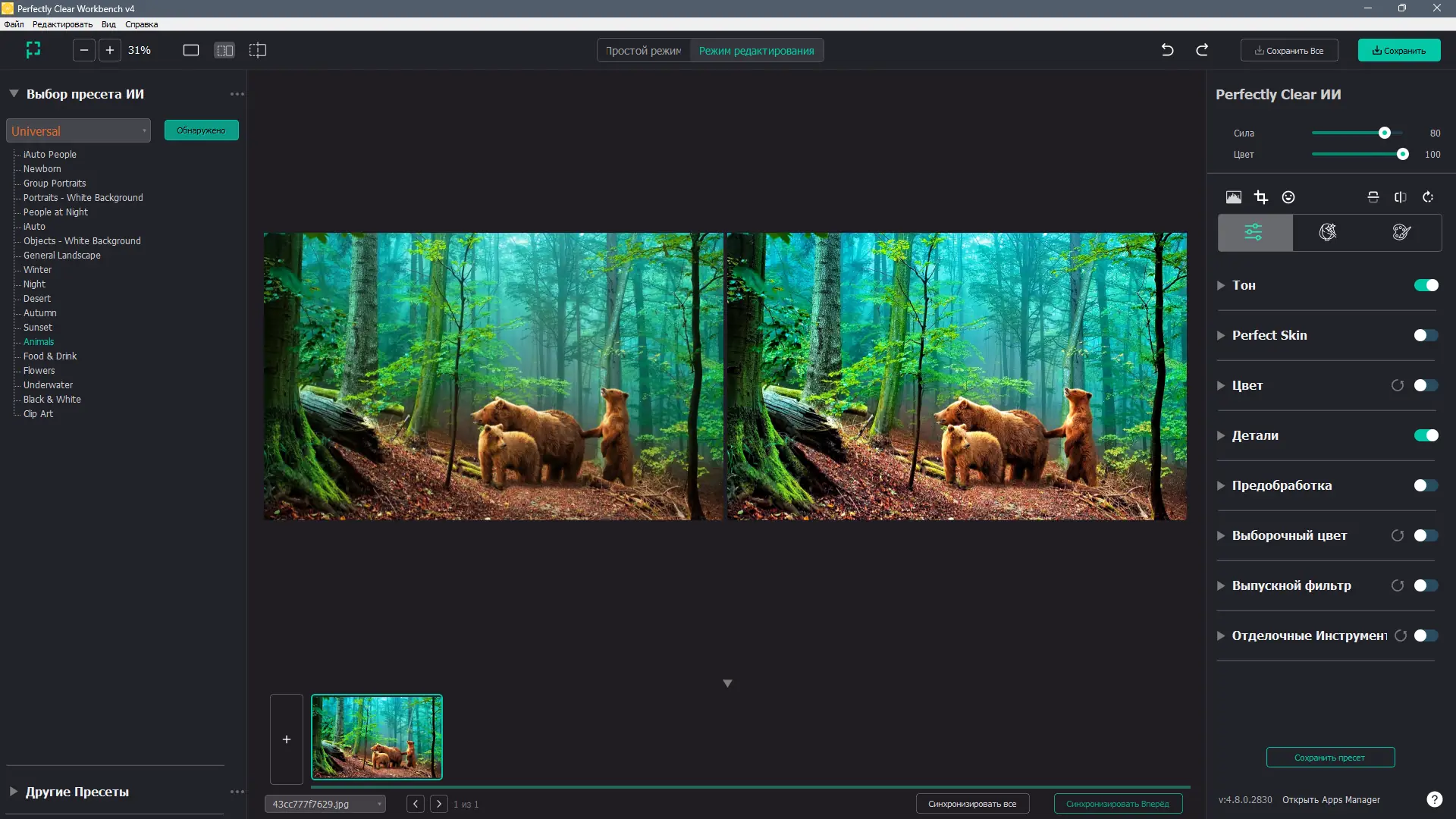 Установка Perfectly Clear WorkBench 4.8.0.2830 RePack (& Portable) by elchupacabra [Multi Ru]