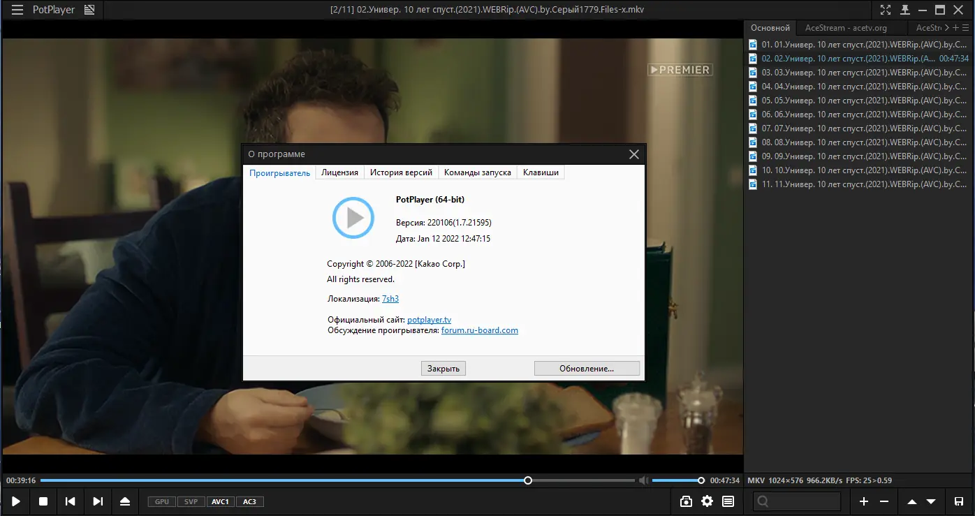Установка PotPlayer 220106 (1.7.21595) (x64) RePack (& Portable) by elchupacabra [Multi Ru]