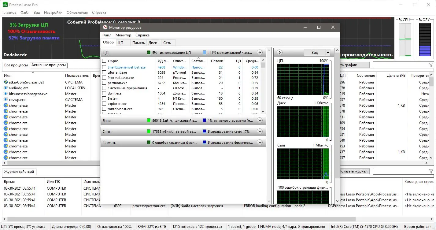 Установка Process Lasso Pro 11.1.0.34 (2021) PC RePack & Portable by Dodakaedr