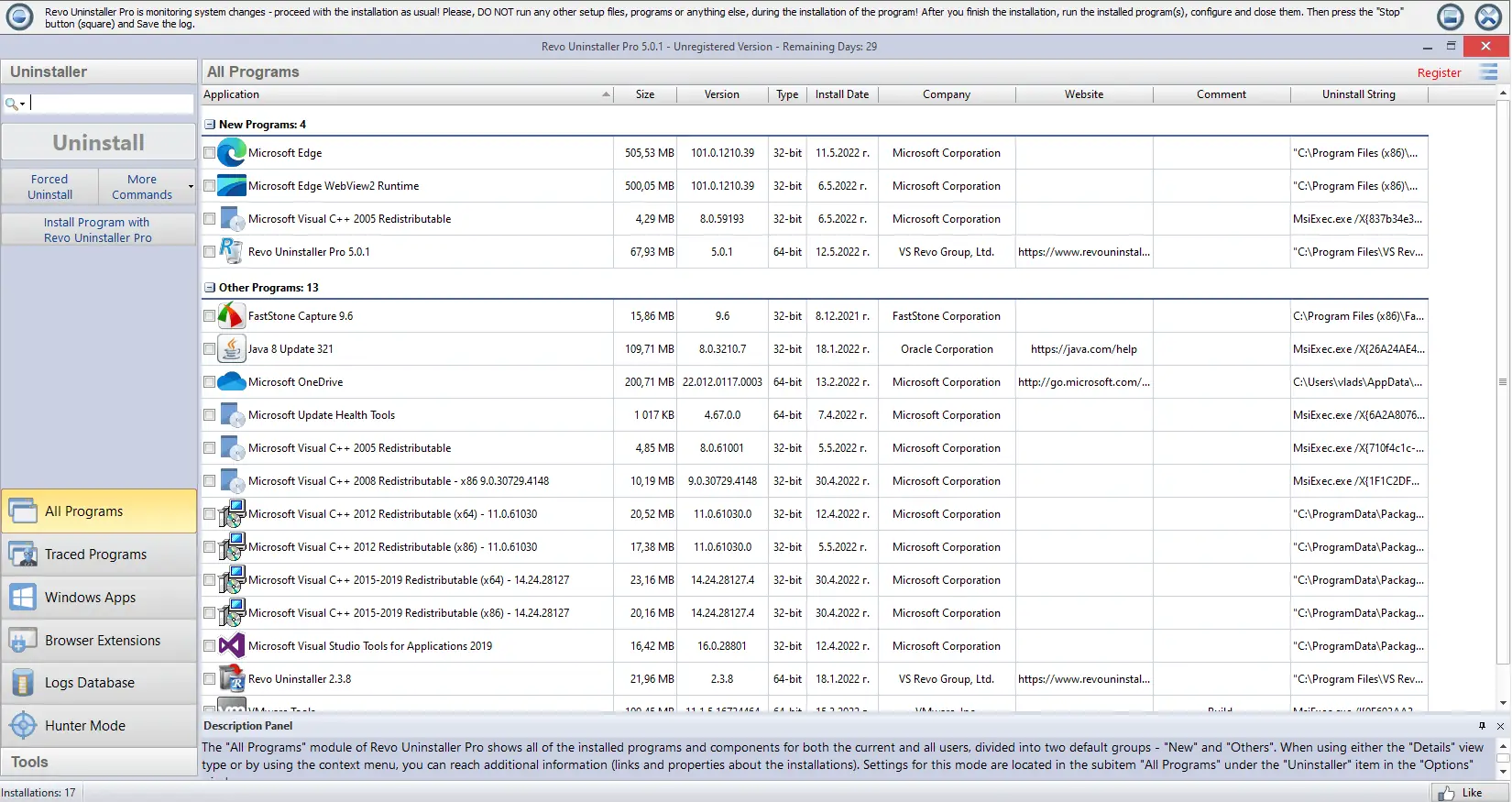 Установка Revo Uninstaller Pro 5.1.0 RePack (& Portable) by Dodakaedr [Multi Ru]