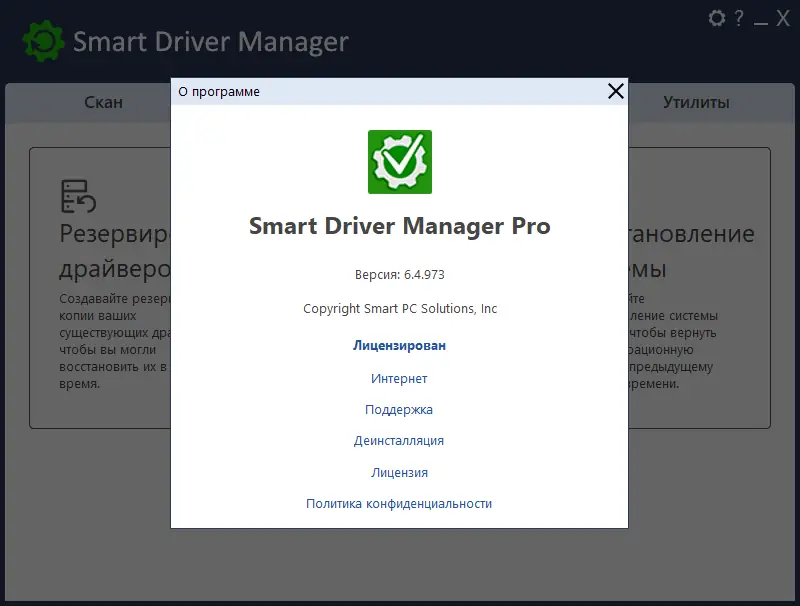 Установка Smart Driver Manager Pro 6.4.973 RePack (& Portable) by TryRooM [Multi Ru]