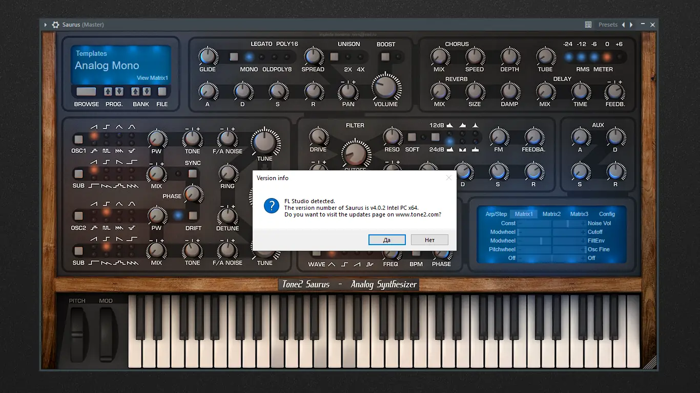 Установка Tone2 - Saurus 4.0.2 STANDALONE, VSTi, VSTi 3 (x64) [En]