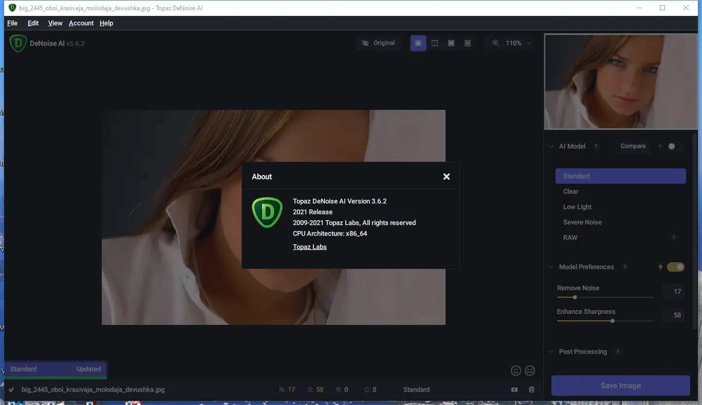 Установка Topaz DeNoise AI 3.6.2 RePack (& Portable) by elchupacabra [En]