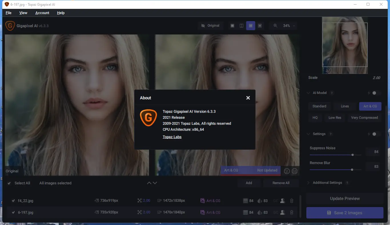 Установка Topaz Gigapixel AI 6.3.3 Portable by 7997 [En]
