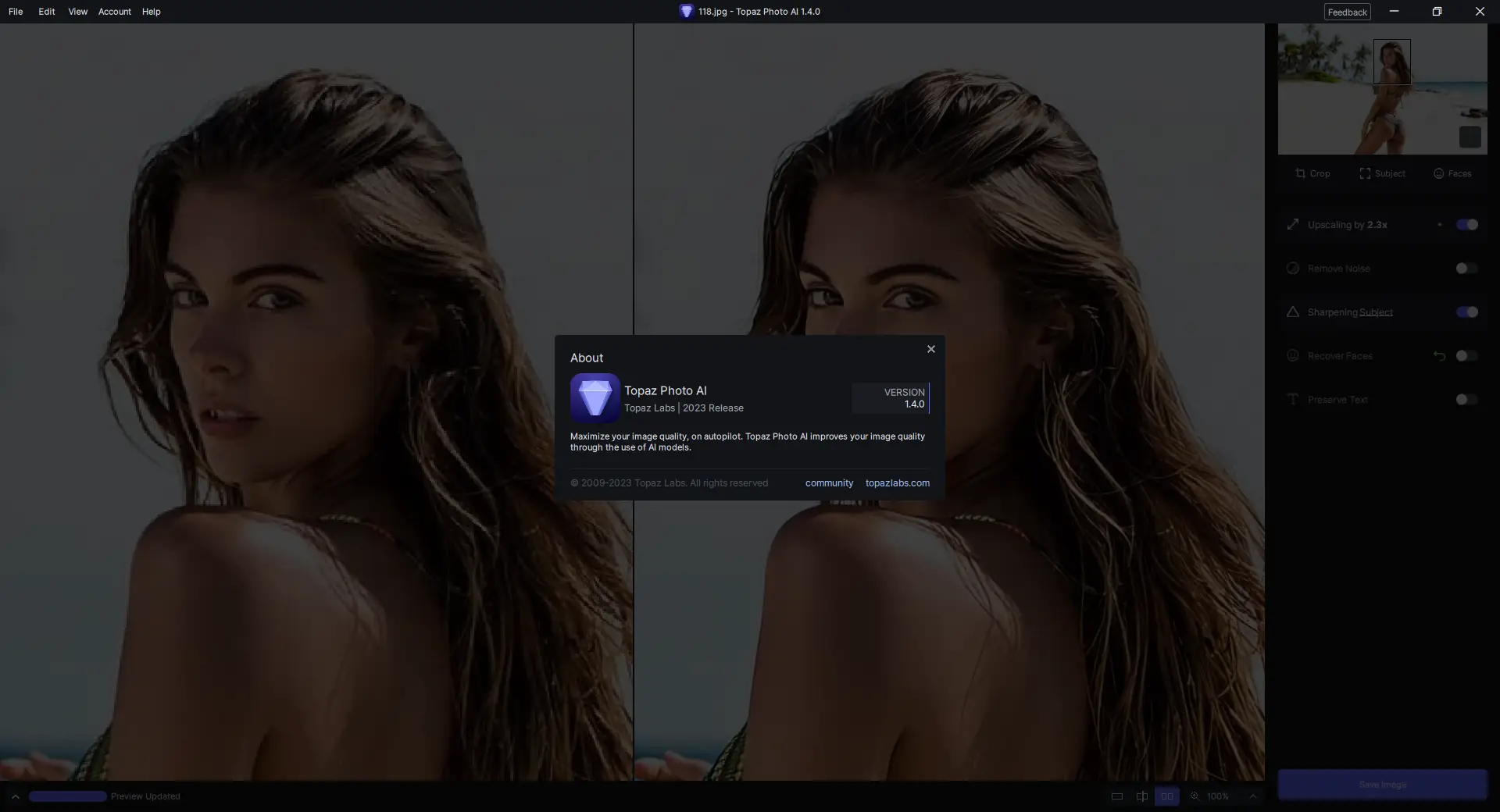 Установка Topaz Photo AI 1.4.0 RePack (& Portable) by TryRooM [En]